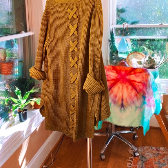 Pinqlo Sweaters - pinque woven hazelnut orange woven back cardigan ⚡️🍁✨